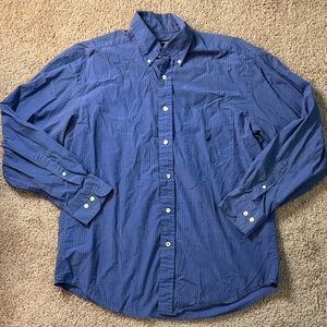 Nautica Men's Casual Blue Button-Down Shirt